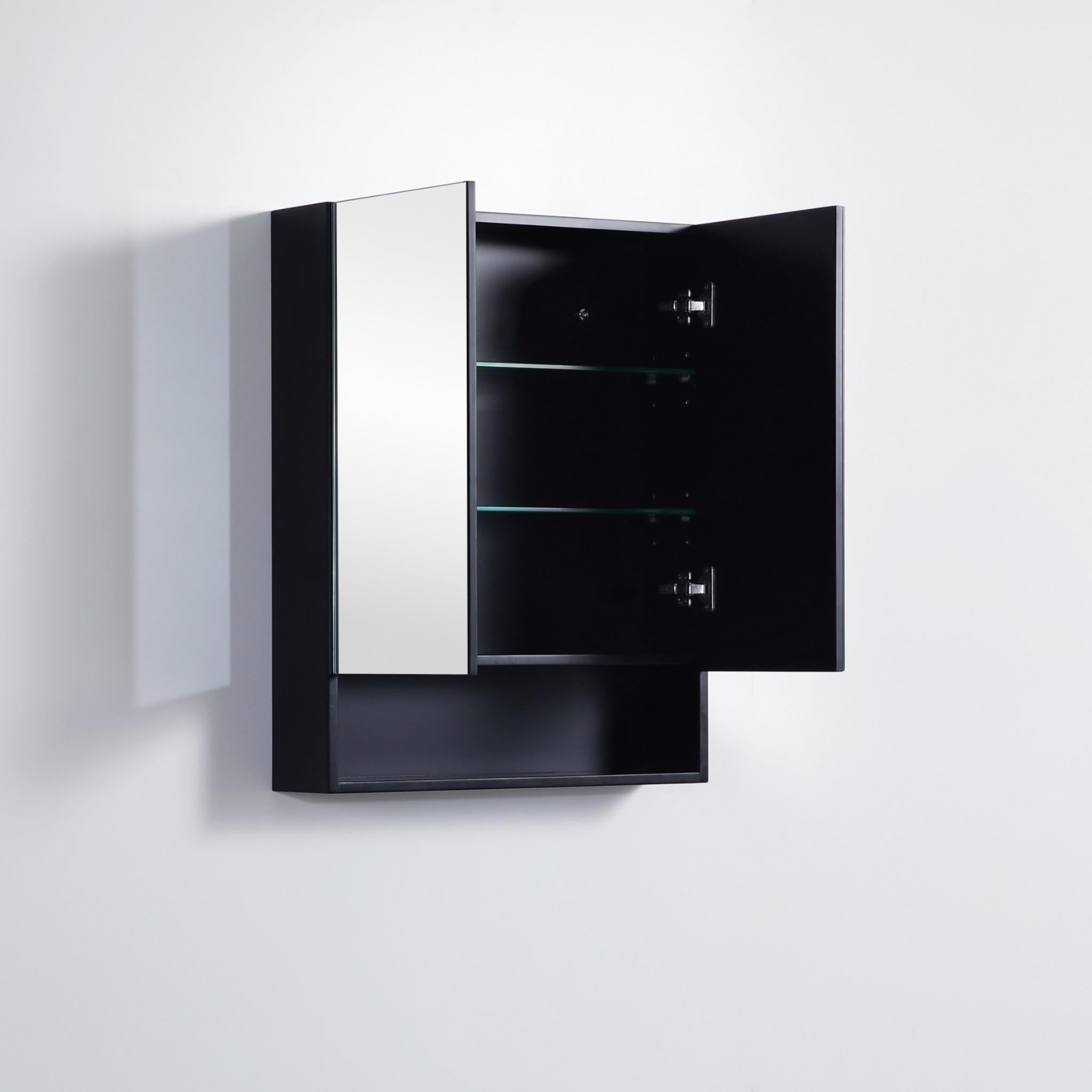CETO FREMANTLE BLACK SHAVING CABINET 600MM X 750MM