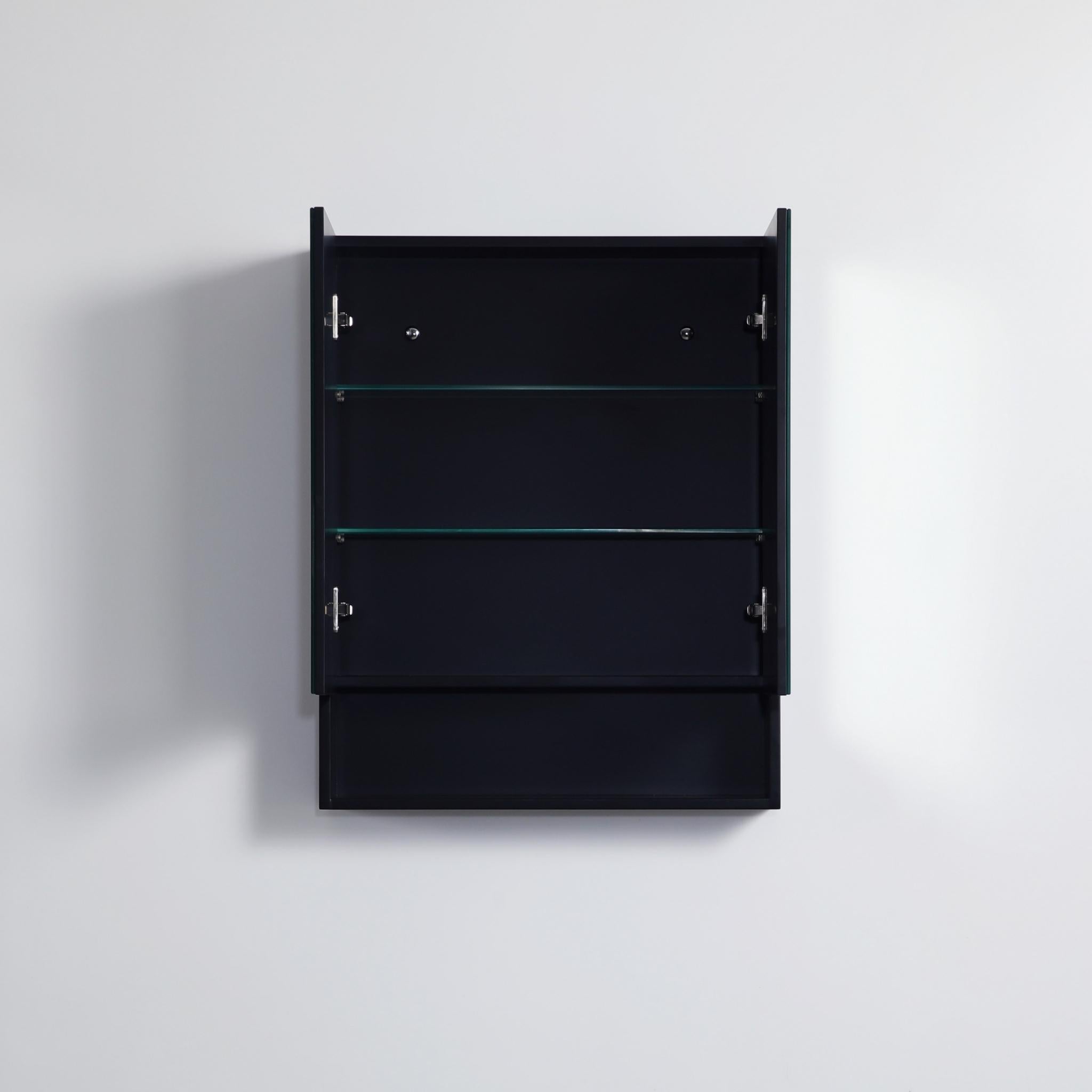 CETO FREMANTLE BLACK SHAVING CABINET 600MM X 750MM