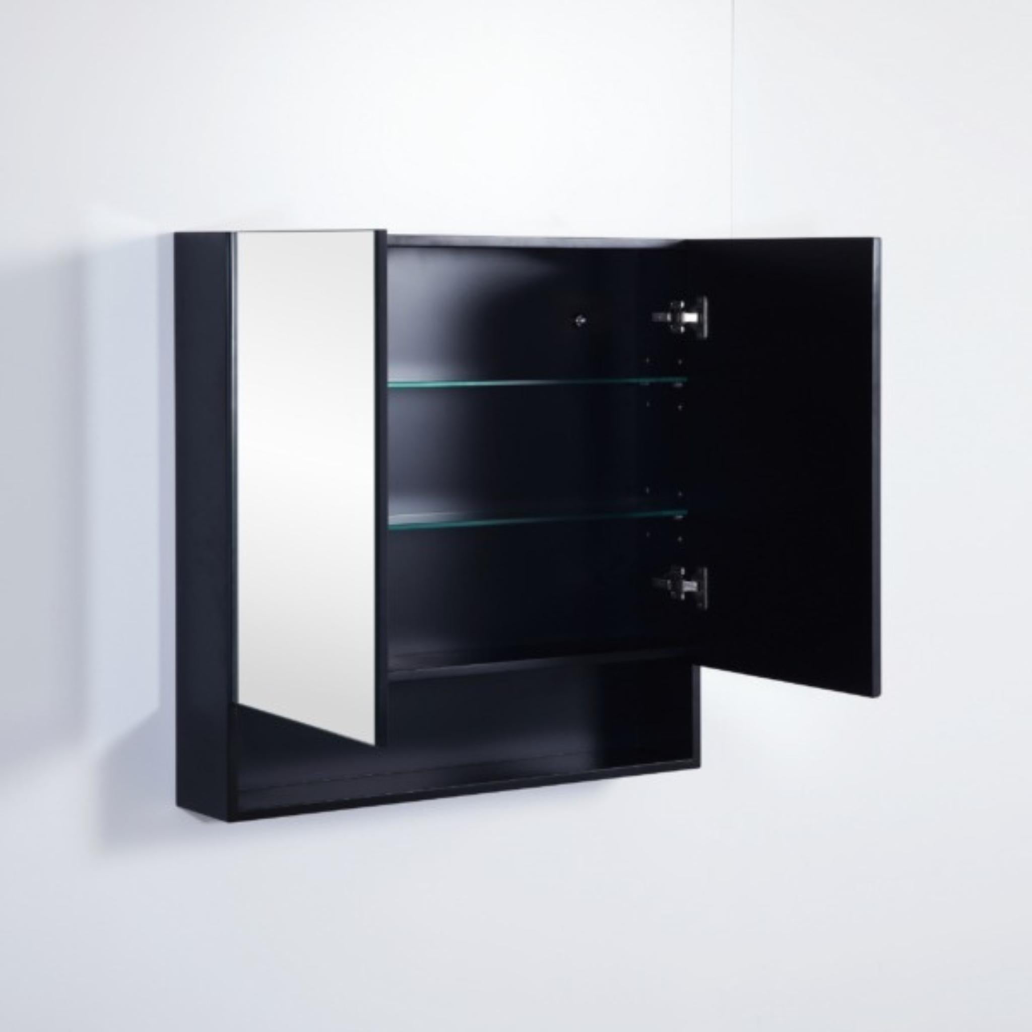 CETO FREMANTLE BLACK SHAVING CABINET 750MM X 750MM