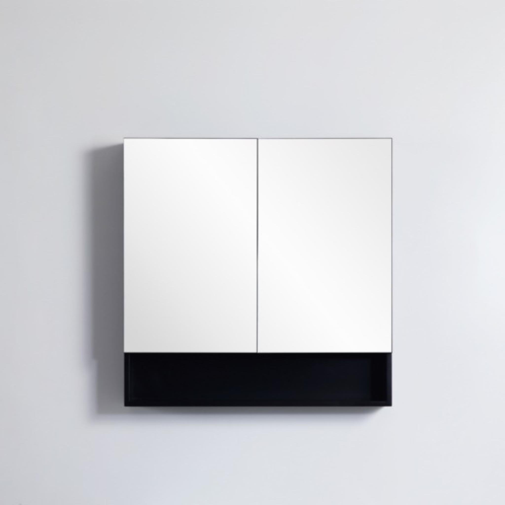 CETO FREMANTLE BLACK SHAVING CABINET 750MM X 750MM