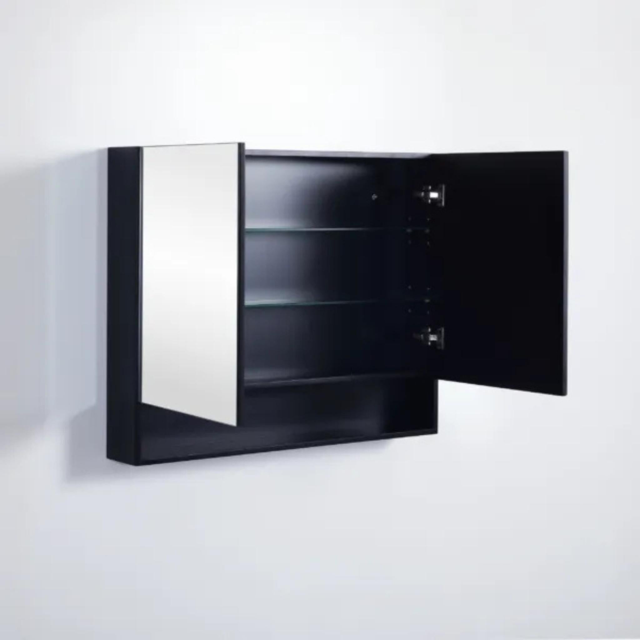 CETO FREMANTLE BLACK SHAVING CABINET 900MM X 750MM