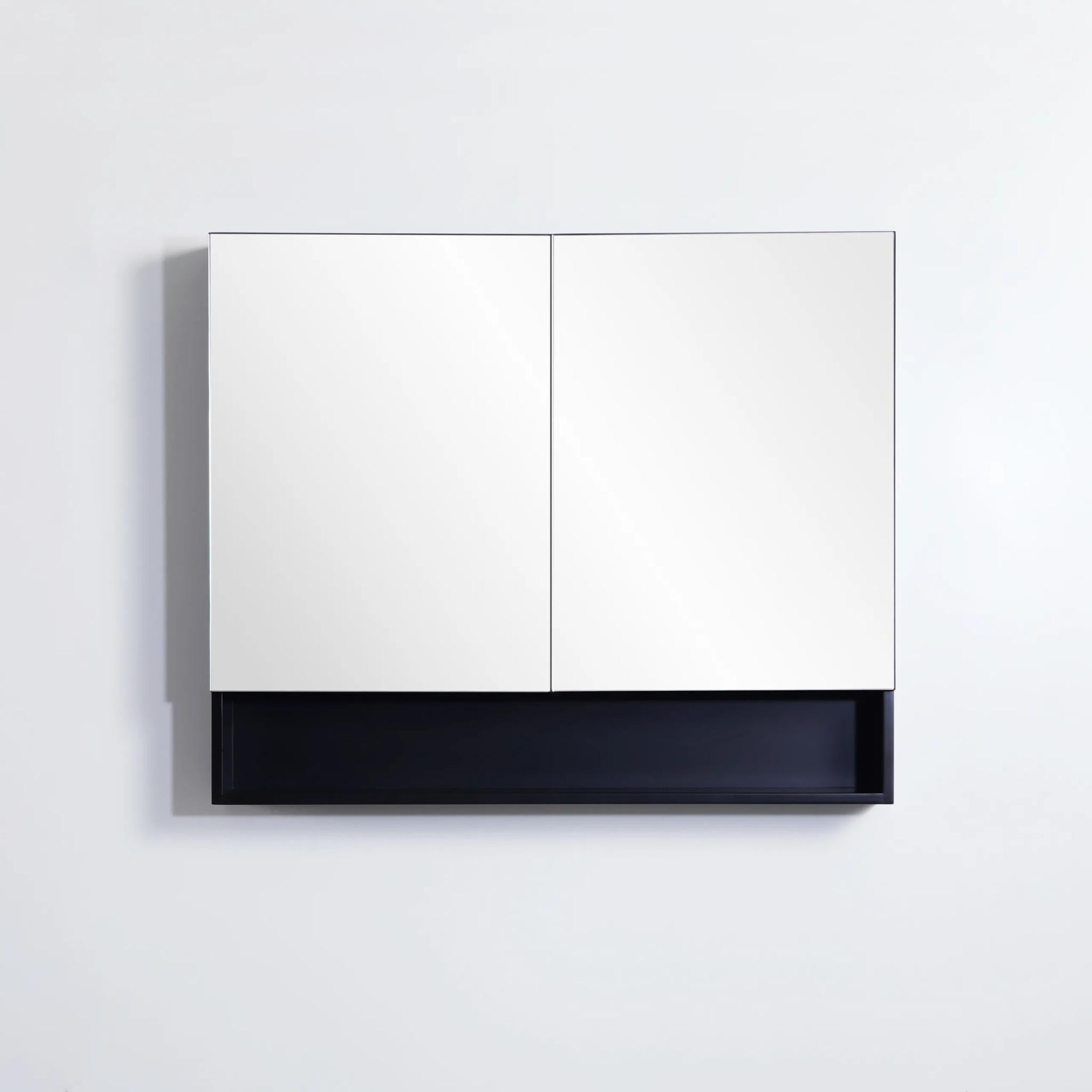 CETO FREMANTLE BLACK SHAVING CABINET 900MM X 750MM