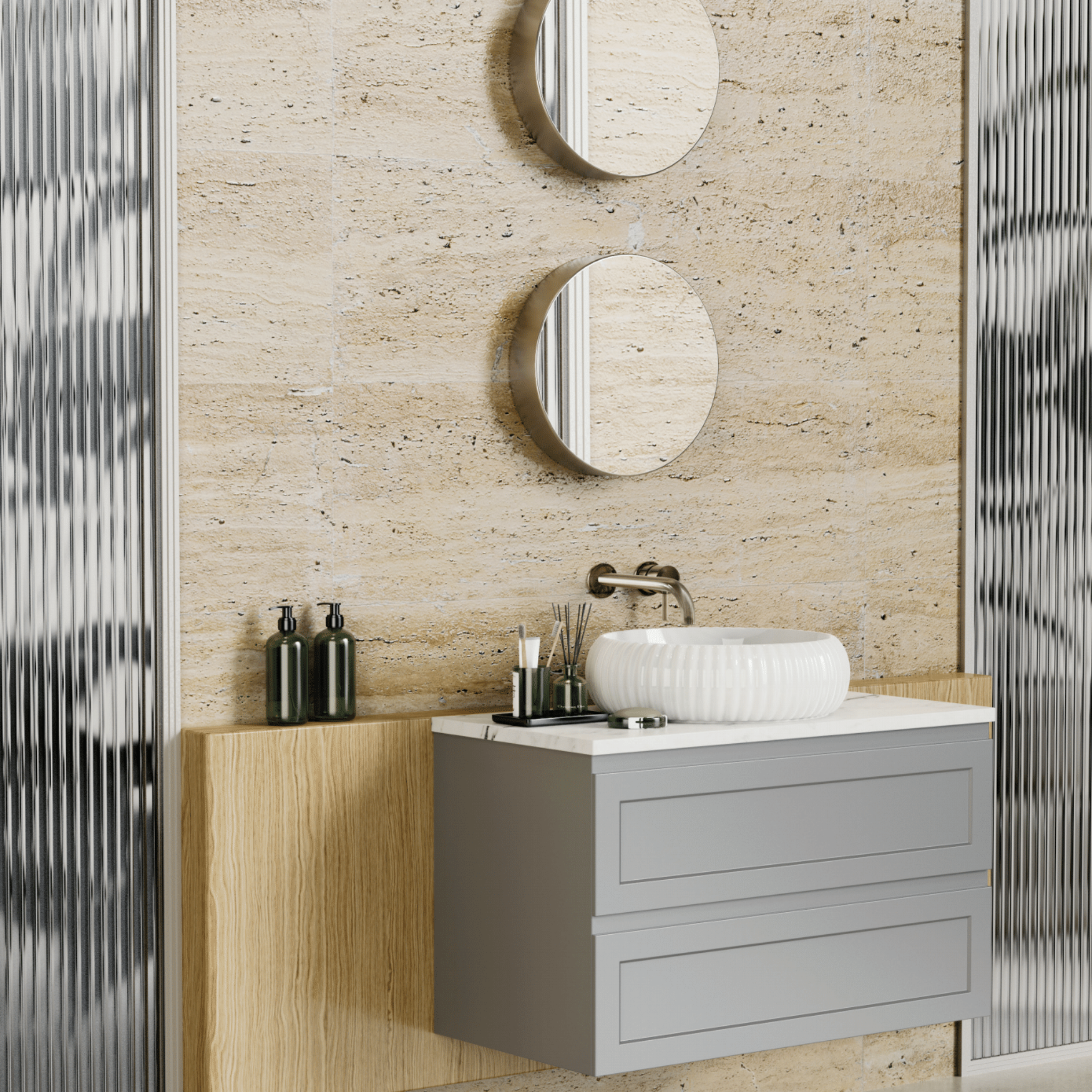 CETO FREMANTLE MATTE GREY 900MM SINGLE BOWL WALL HUNG VANITY