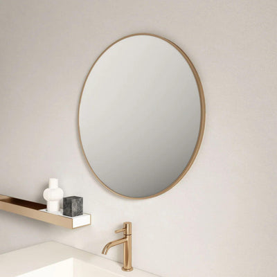 MERCIO ALUMINIUM FRAMED ROUND MIRROR BRUSHED GOLD 600X600MM