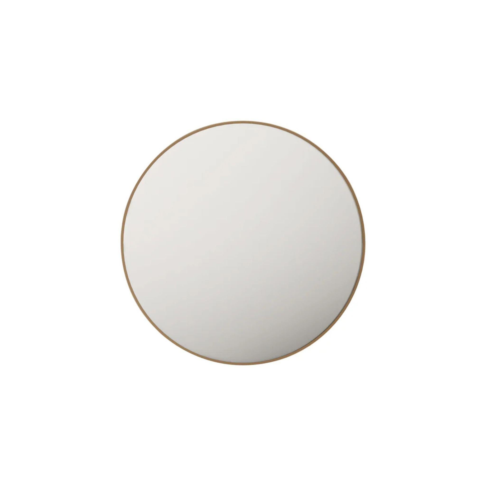 MERCIO ALUMINIUM FRAMED ROUND MIRROR BRUSHED GOLD 600X600MM