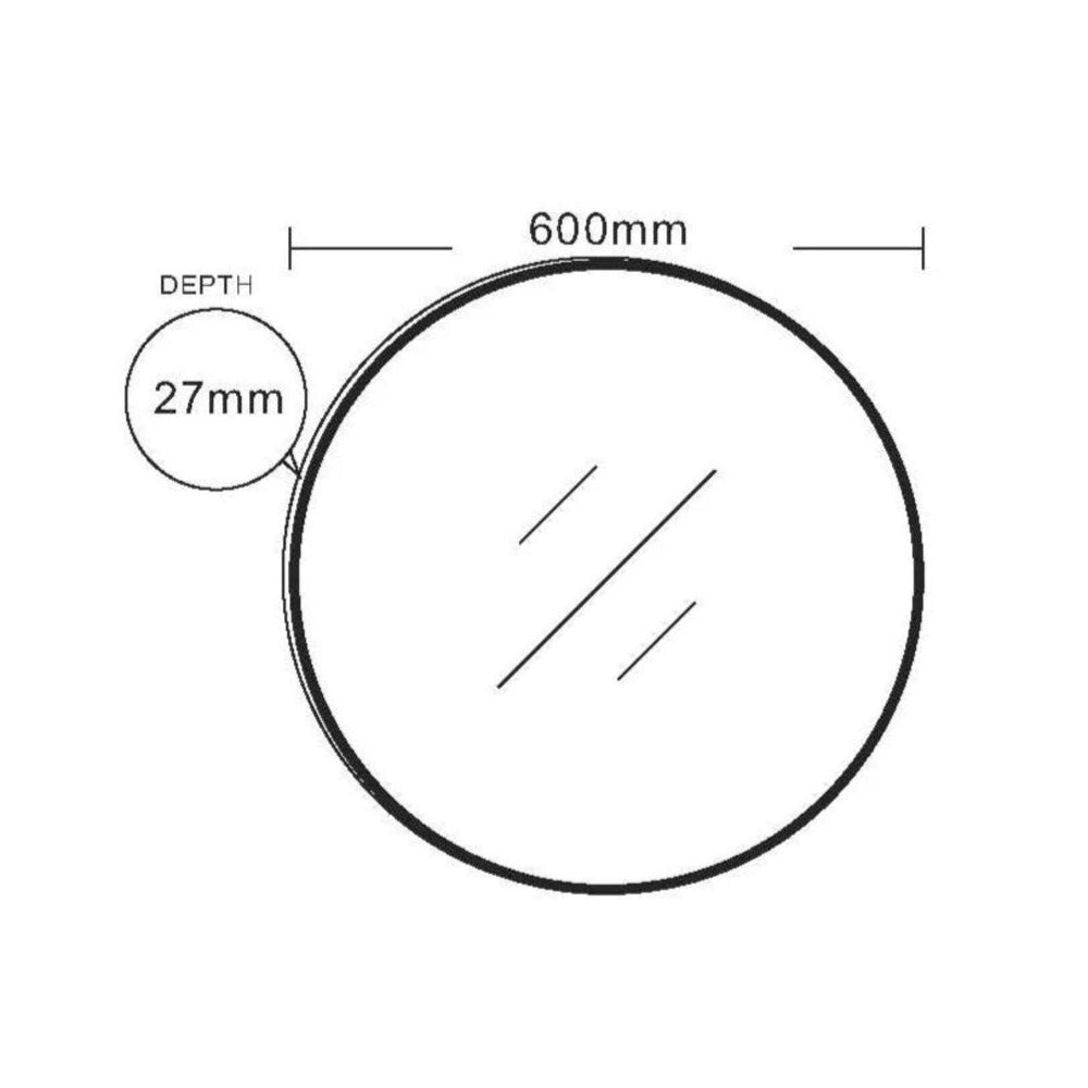 MERCIO ALUMINIUM FRAMED ROUND MIRROR BRUSHED GOLD 600X600MM