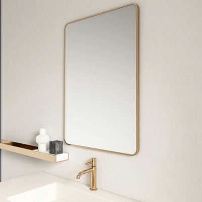 MERCIO ALUMINIUM FRAMED RECTANGULAR MIRROR BRUSHED GOLD 600X750MM