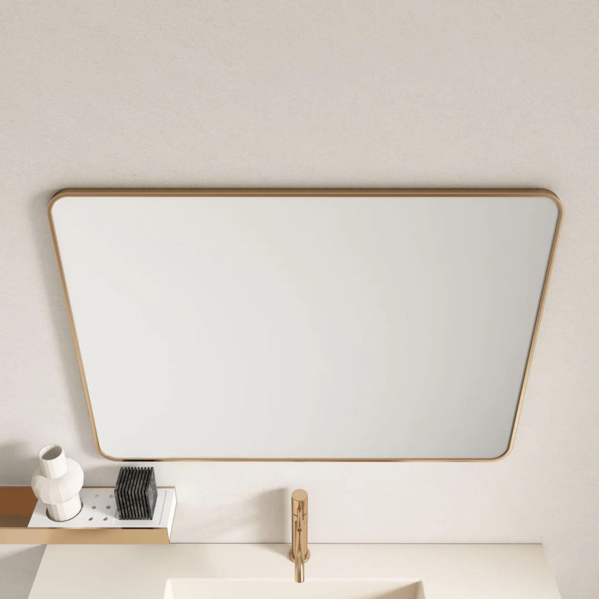 MERCIO ALUMINIUM FRAMED RECTANGULAR MIRROR BRUSHED GOLD 900X750MM