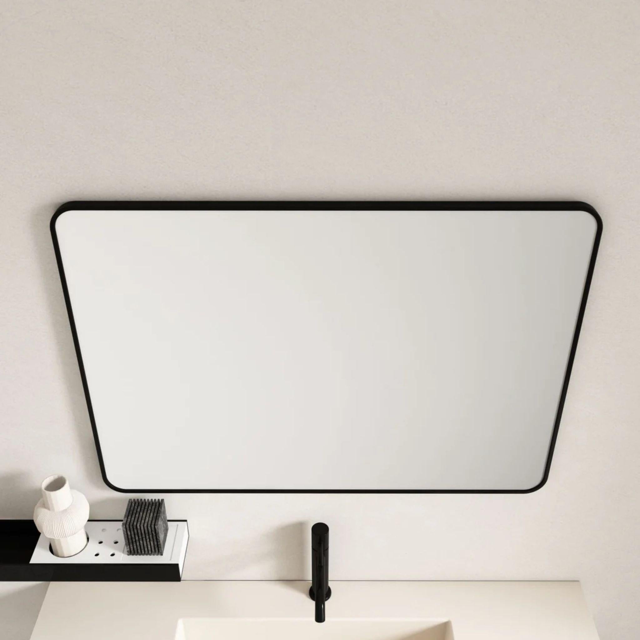 MERCIO ALUMINIUM FRAMED RECTANGULAR MIRROR MATTE BLACK 900X750MM