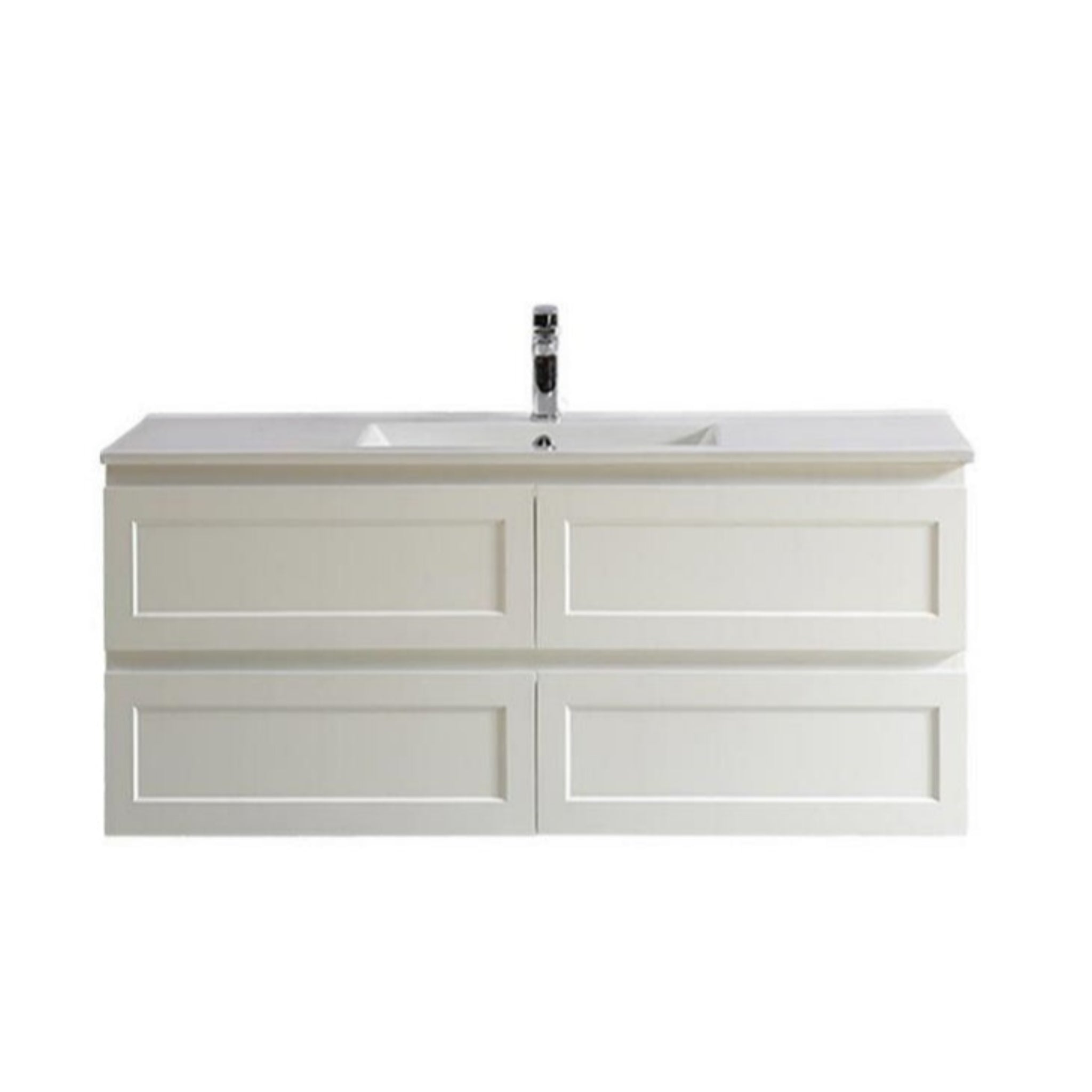 CETO FREMANTLE MATTE WHITE 1200MM SINGLE BOWL WALL HUNG VANITY