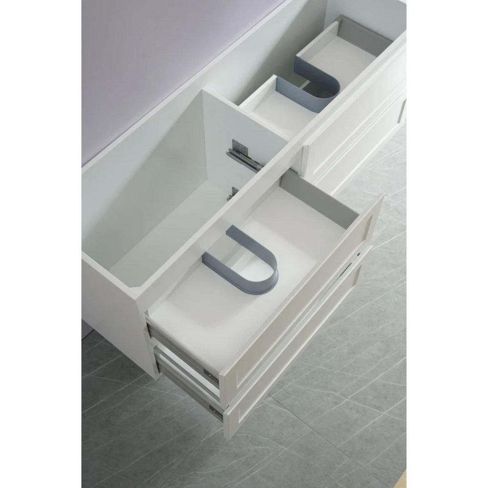 CETO FREMANTLE MATTE WHITE 1500MM DOUBLE BOWL WALL HUNG VANITY
