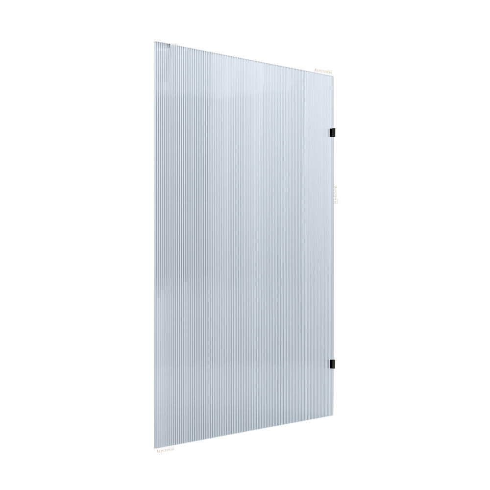 BELLA VISTA FRAMELESS REEDED FIXED PANEL SHOWER SCREEN BLACK