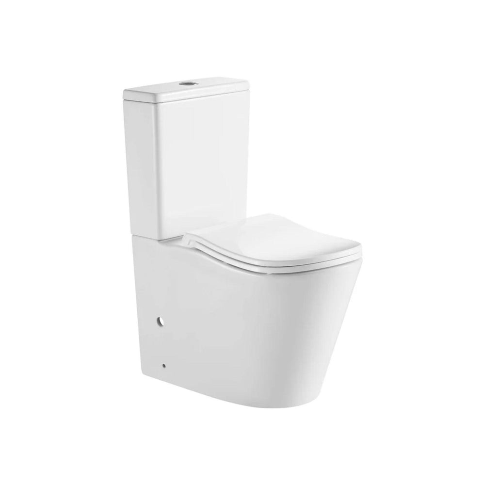 MERCIO FIFA QUIET RIMLESS AND TORNADO FLUSH BACK TO WALL TOILET SUITE GLOSS WHITE