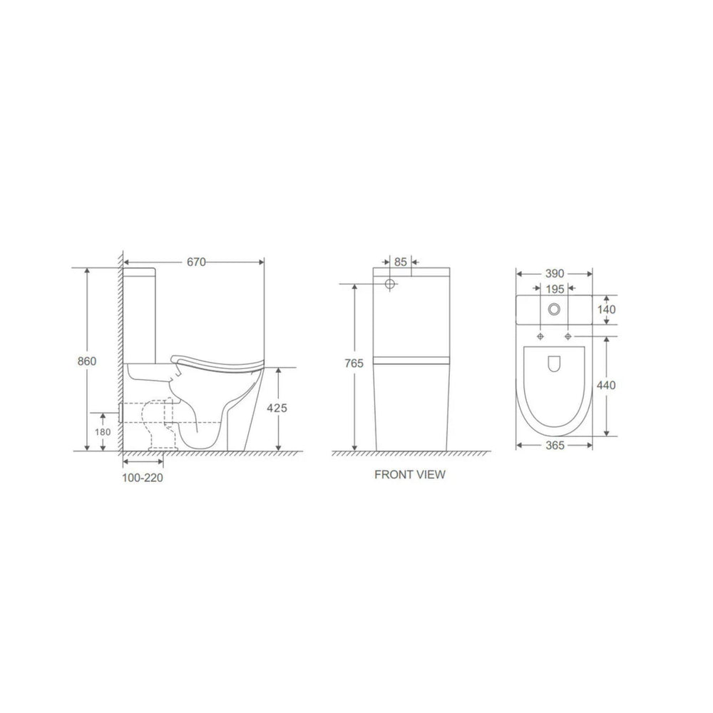 MERCIO FIFA QUIET RIMLESS AND TORNADO FLUSH BACK TO WALL TOILET SUITE GLOSS WHITE