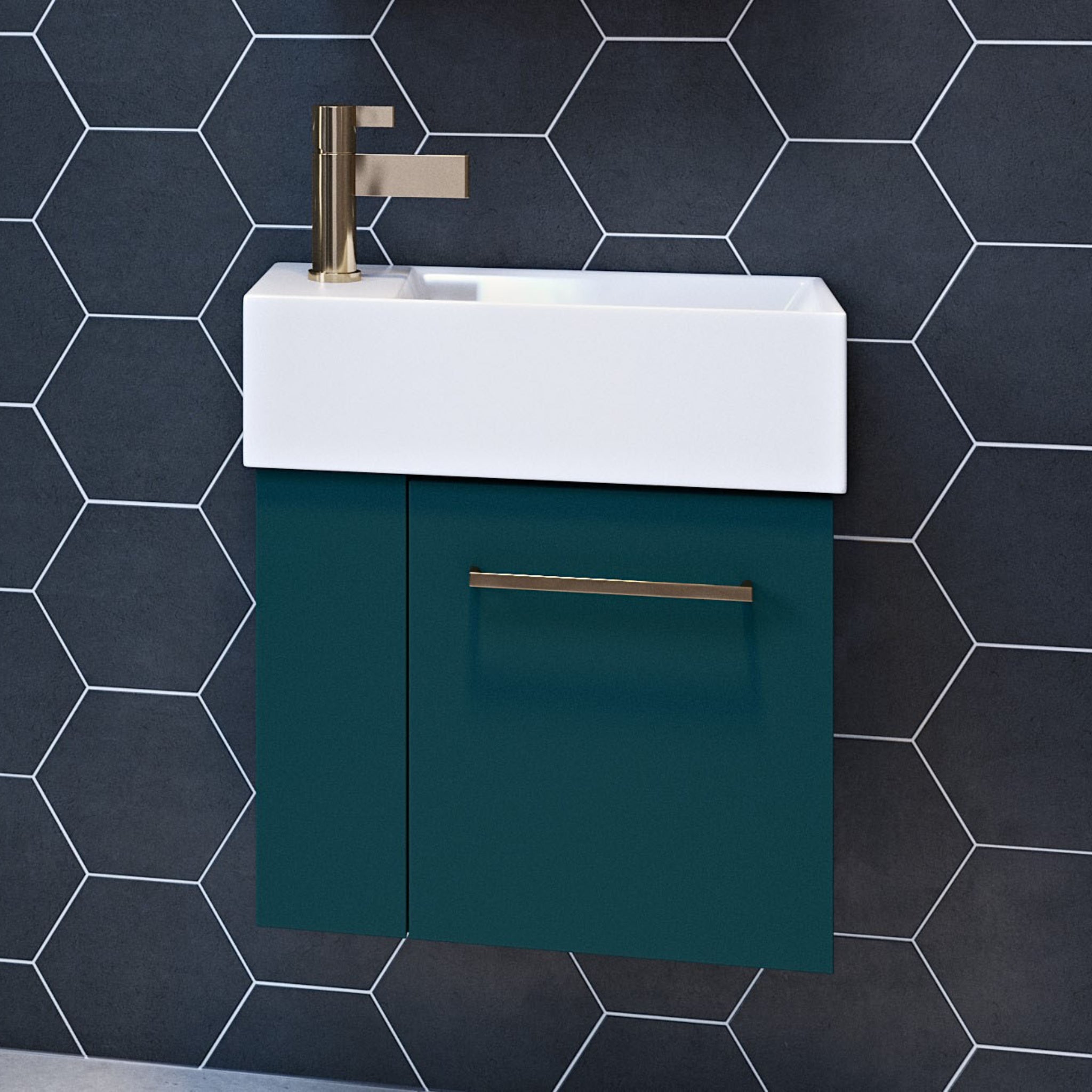 TIMBERLINE FRANKIE 480MM SPACE SAVING SINGLE BOWL CUSTOM WALL HUNG VANITY