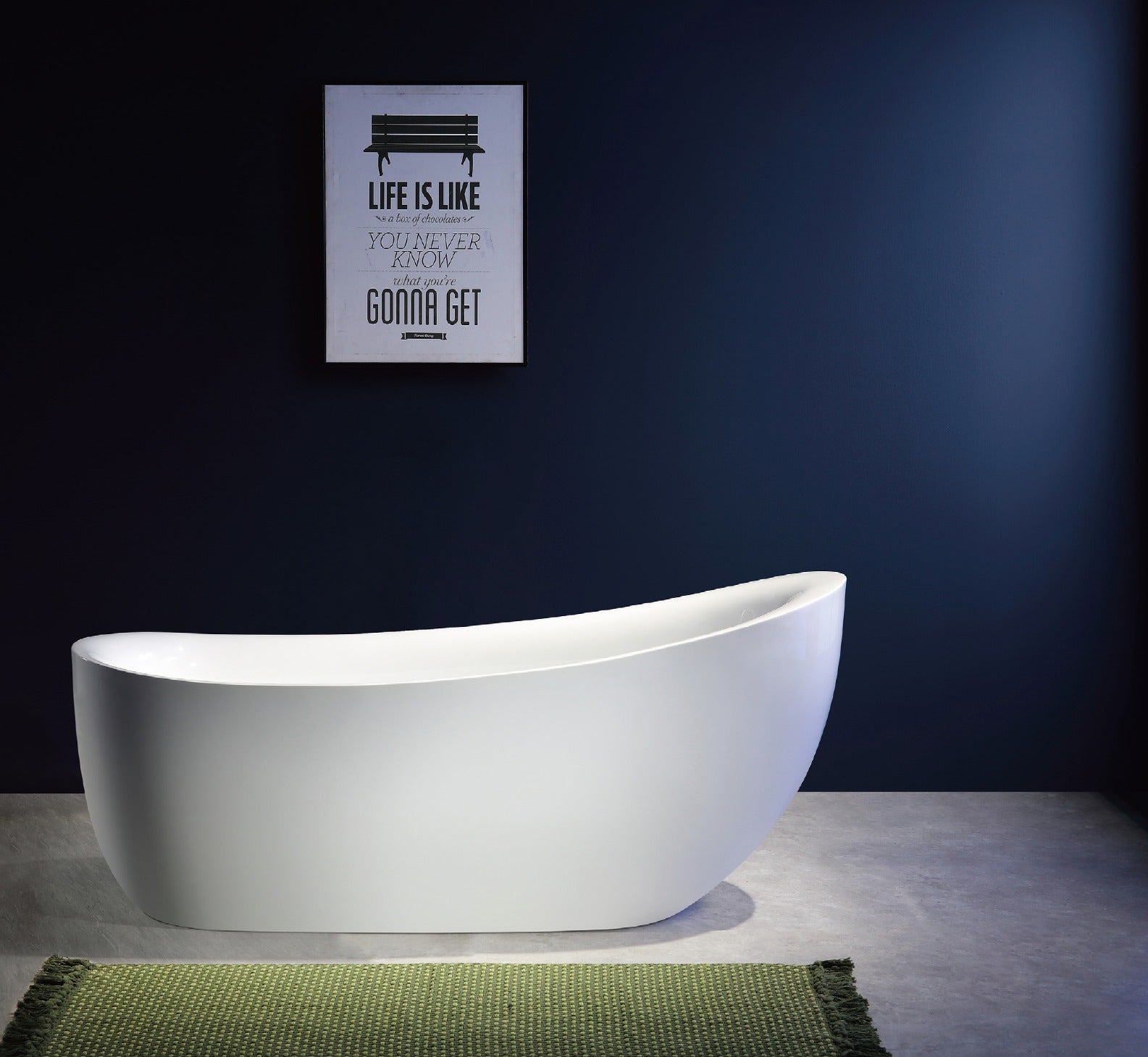 BROADWAY FS21 FREESTANDING BATHTUB GLOSS WHITE 1800MM
