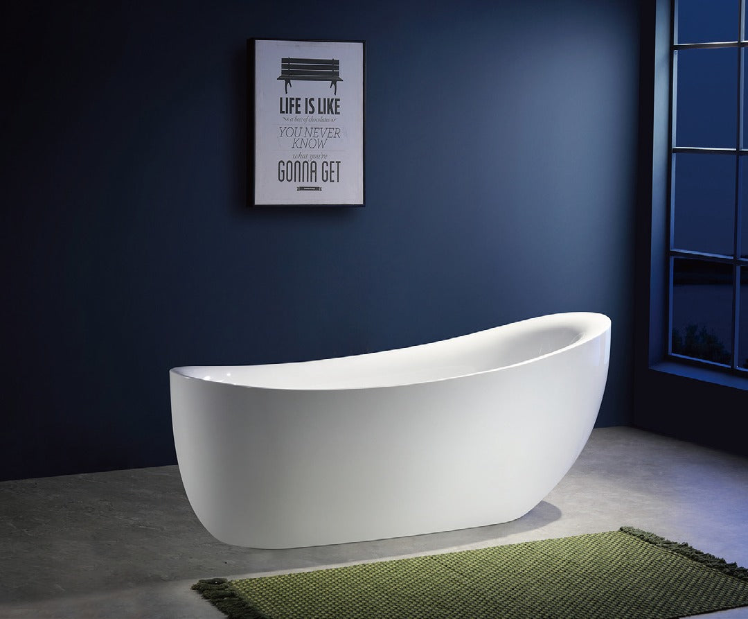 BROADWAY FS21 FREESTANDING SPA BATHTUB WHITE 1800MM WITH 12 JETS