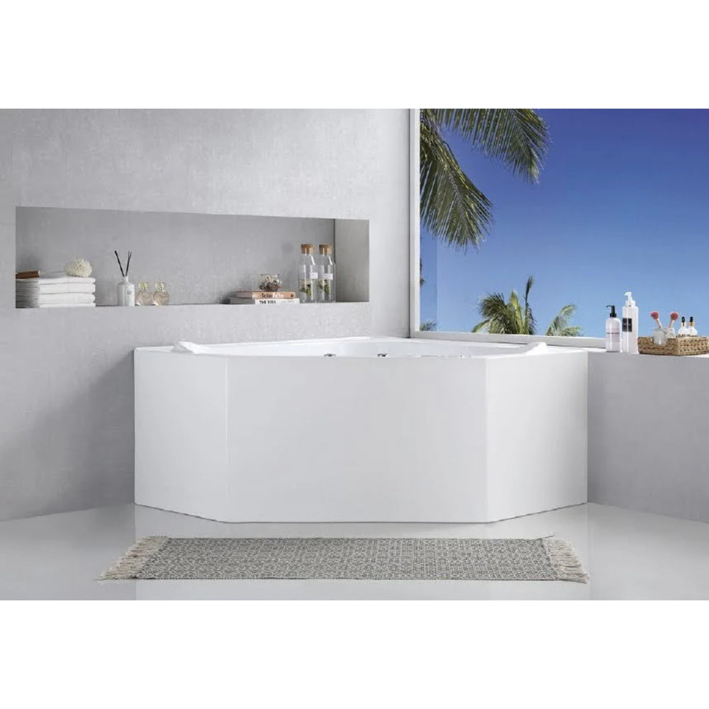 BROADWAY FS53 CORNER SPA BATHTUB GLOSS WHITE (AVAILABLE IN 1290MM AND 1490MM) WITH 12 JETS