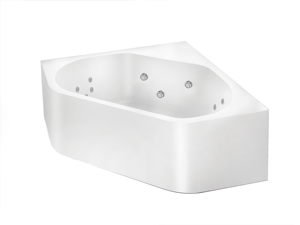 BROADWAY FS53 CORNER SPA BATHTUB GLOSS WHITE (AVAILABLE IN 1290MM AND 1490MM) WITH 12 JETS