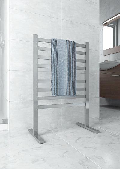 THERMOGROUP STRAIGHT FLAT FREE-STANDING HEATED TOWEL RAIL 590MM