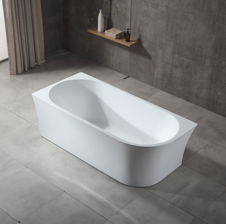 BROADWAY FS7 FREESTANDING LEFT CORNER BATHTUB GLOSS WHITE 1500MM