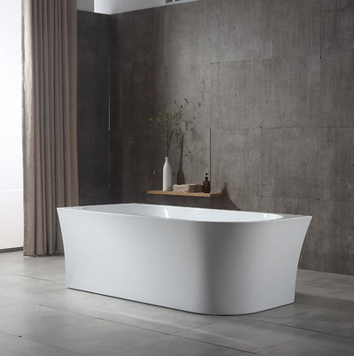 BROADWAY FS7 FREESTANDING LEFT CORNER SPA BATHTUB GLOSS WHITE (AVAILABLE IN 1500MM AND 1700MM) WITH 10 JETS