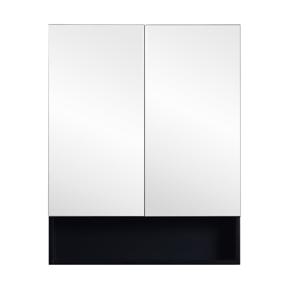 VITO FLORENCE MATTE BLACK SHAVING CABINET 900X750MM