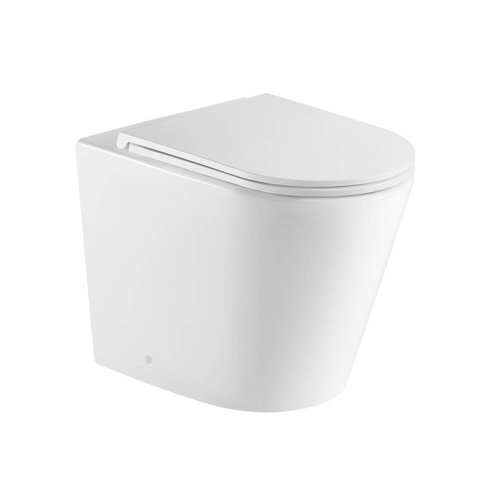 TURNER HASTINGS FINO RIMLESS WHISPERFLUSH WALL FACED TOILET PAN AND SEAT GLOSS WHITE