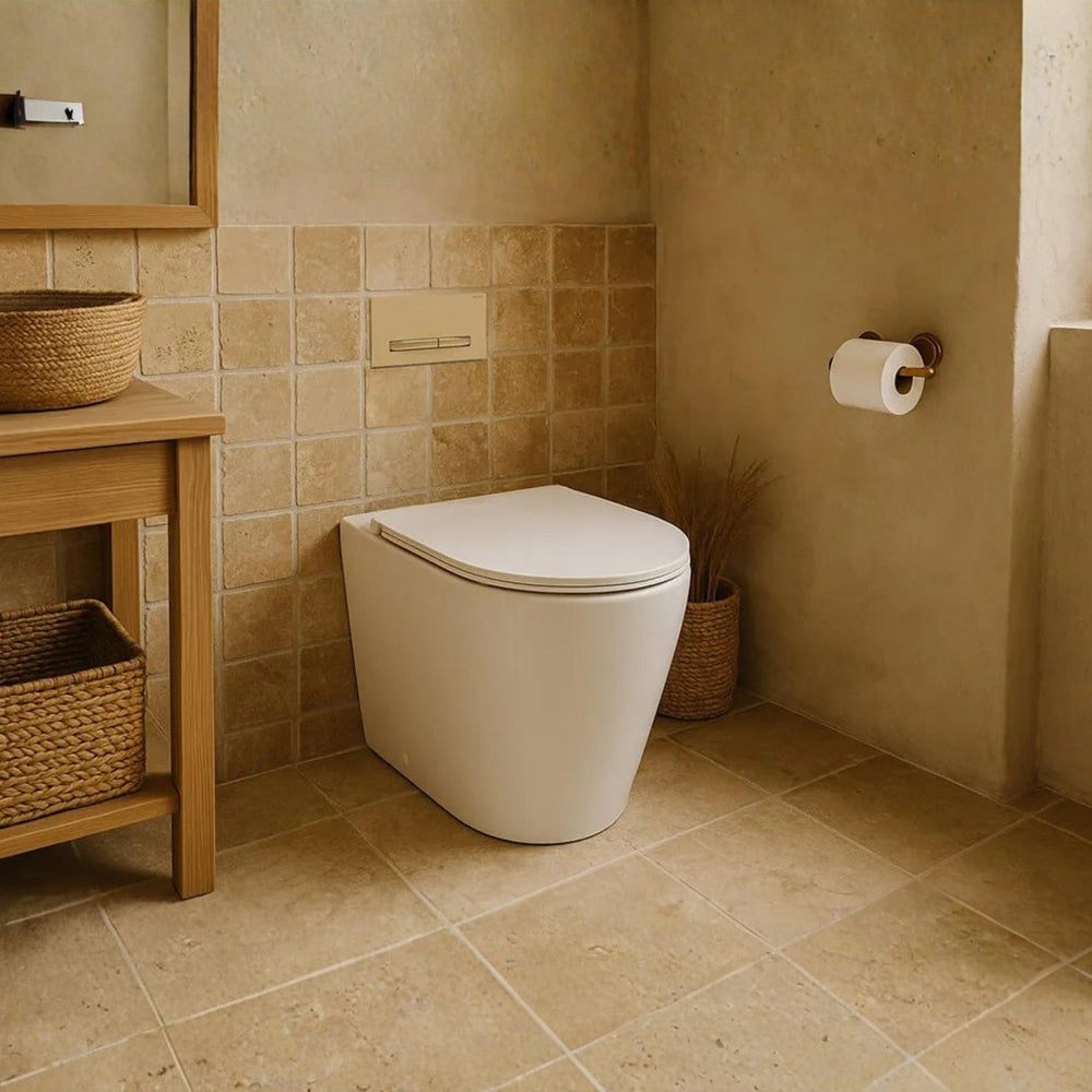 TURNER HASTINGS FINO RIMLESS WHISPERFLUSH WALL FACED TOILET WITH THIN SEAT MATTE WHITE
