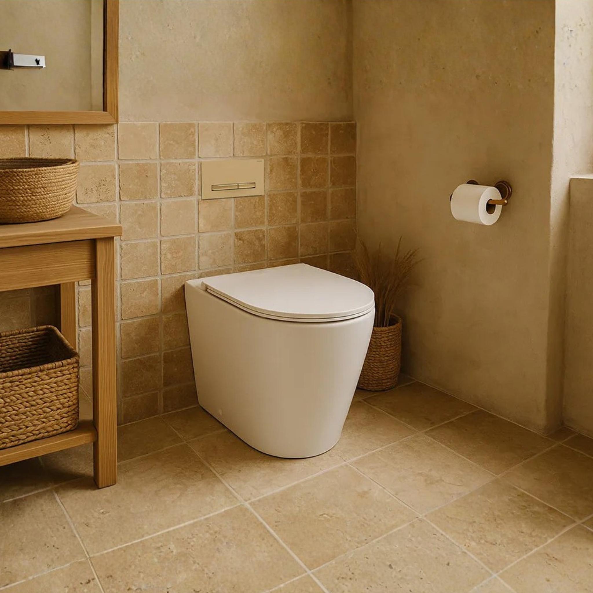 TURNER HASTINGS FINO RIMLESS WHISPERFLUSH WALL FACED TOILET WITH THIN SEAT MATTE WHITE