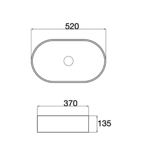 CLAYA PILL ABOVE COUNTER BASIN MATTE WHITE CARRARA MARBLE LOOK 520MM