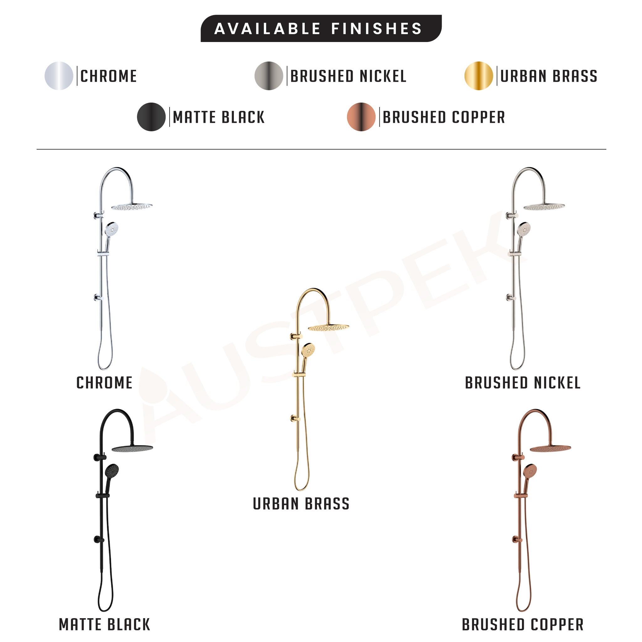 FIENZA EMPIRE SLIM CURVED TWIN SHOWER URBAN BRASS