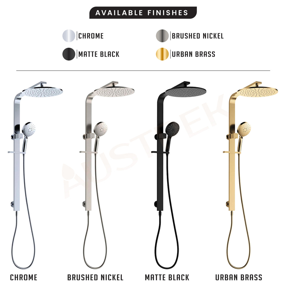 FIENZA EMPIRE SLIM DELUXE TWIN SHOWER BRUSHED NICKEL