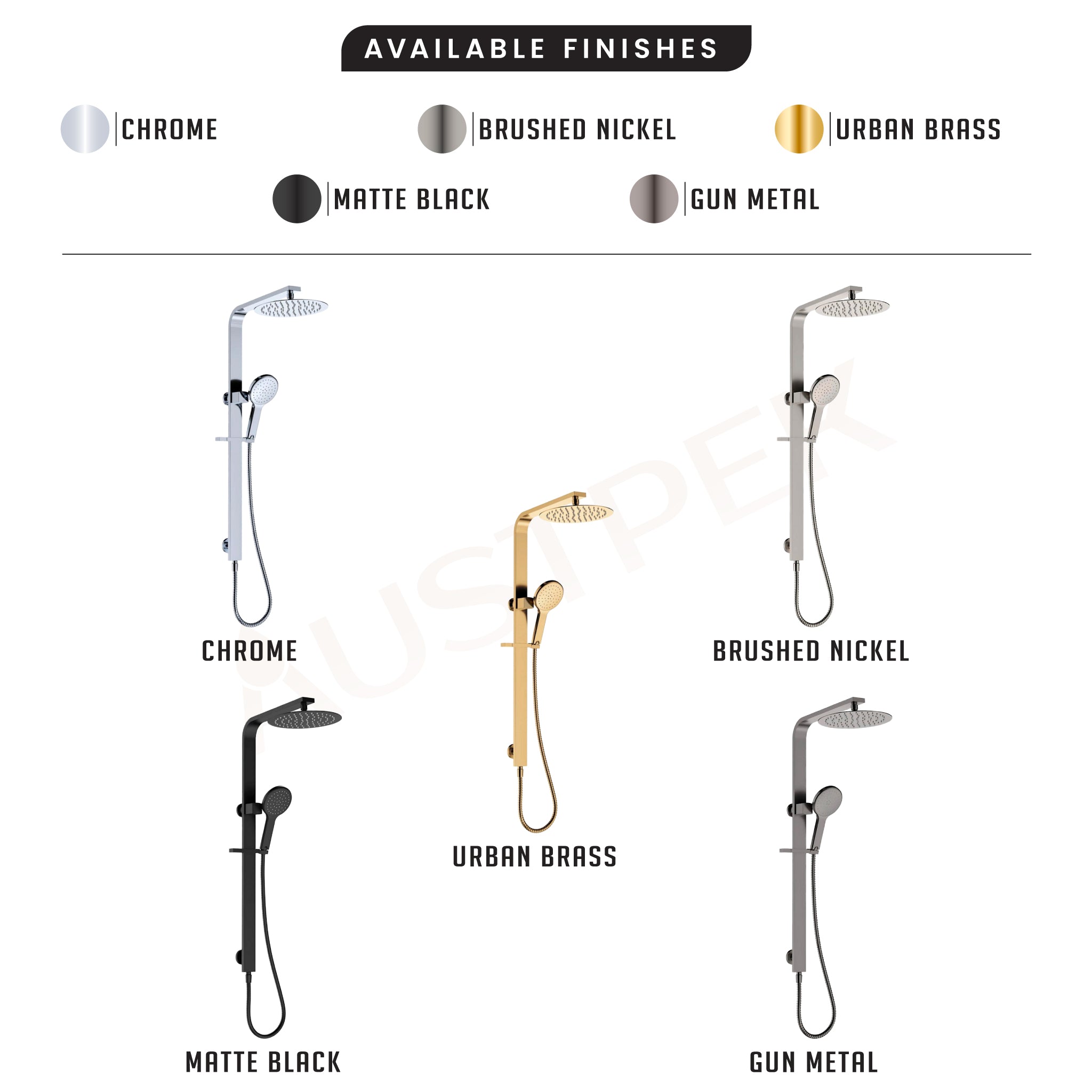 FIENZA KAYA DELUXE TWIN SHOWER URBAN BRASS