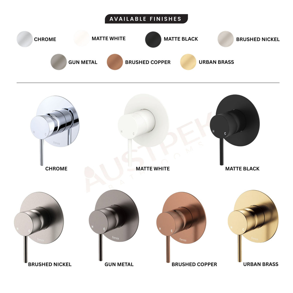 FIENZA KAYA WALL MIXER LARGE ROUND PLATE 100MM BRUSHED COPPER
