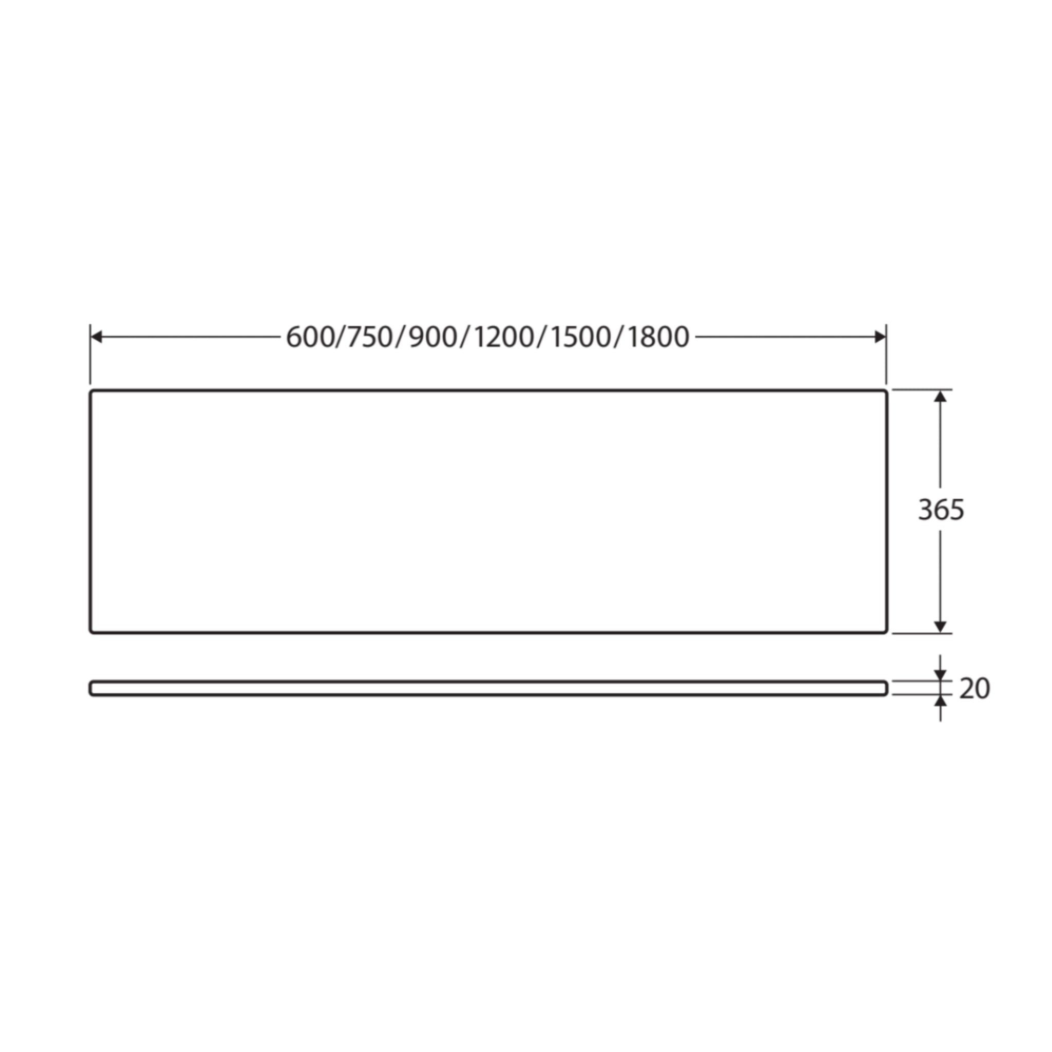 FIENZA MOONSCAPE RECTANGULAR SOLID SURFACE BENCHTOP (AVAILABLE IN 600MM, 750MM, 900MM, 1200MM, 1500MM AND 1800MM)