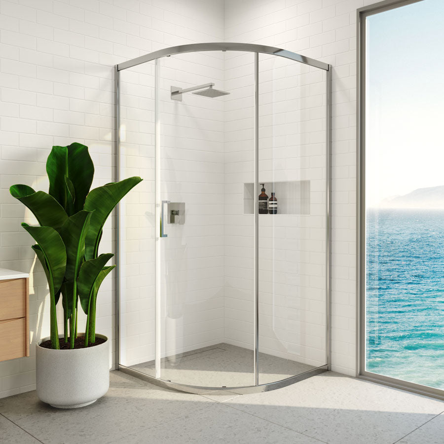DECINA FLORIANO FRAMED CURVED SLIDING SHOWER SCREEN CHROME