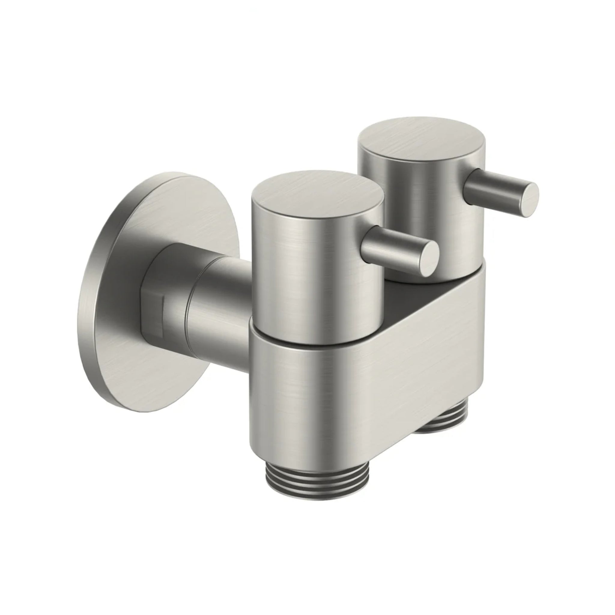 AMOZA DUAL CISTERN TAP BRUSHED STAINLESS STEEL