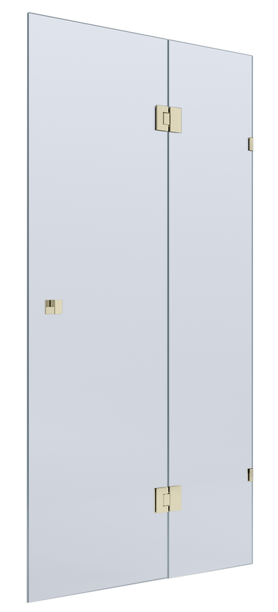 BELLA VISTA VALENTINA FRAMELESS PIVOT FRONT ONLY SHOWER SCREEN FRENCH GOLD