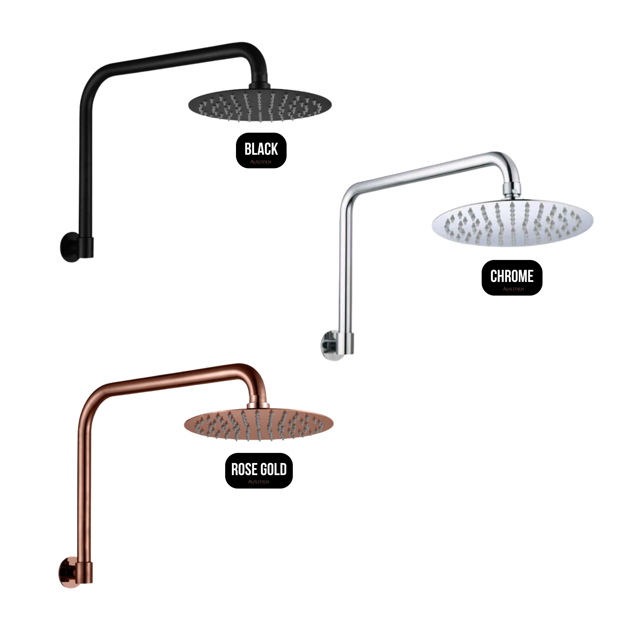 HELLYCAR CHRIS SHOWER ARM AND SHOWER HEAD 200MM CHROME