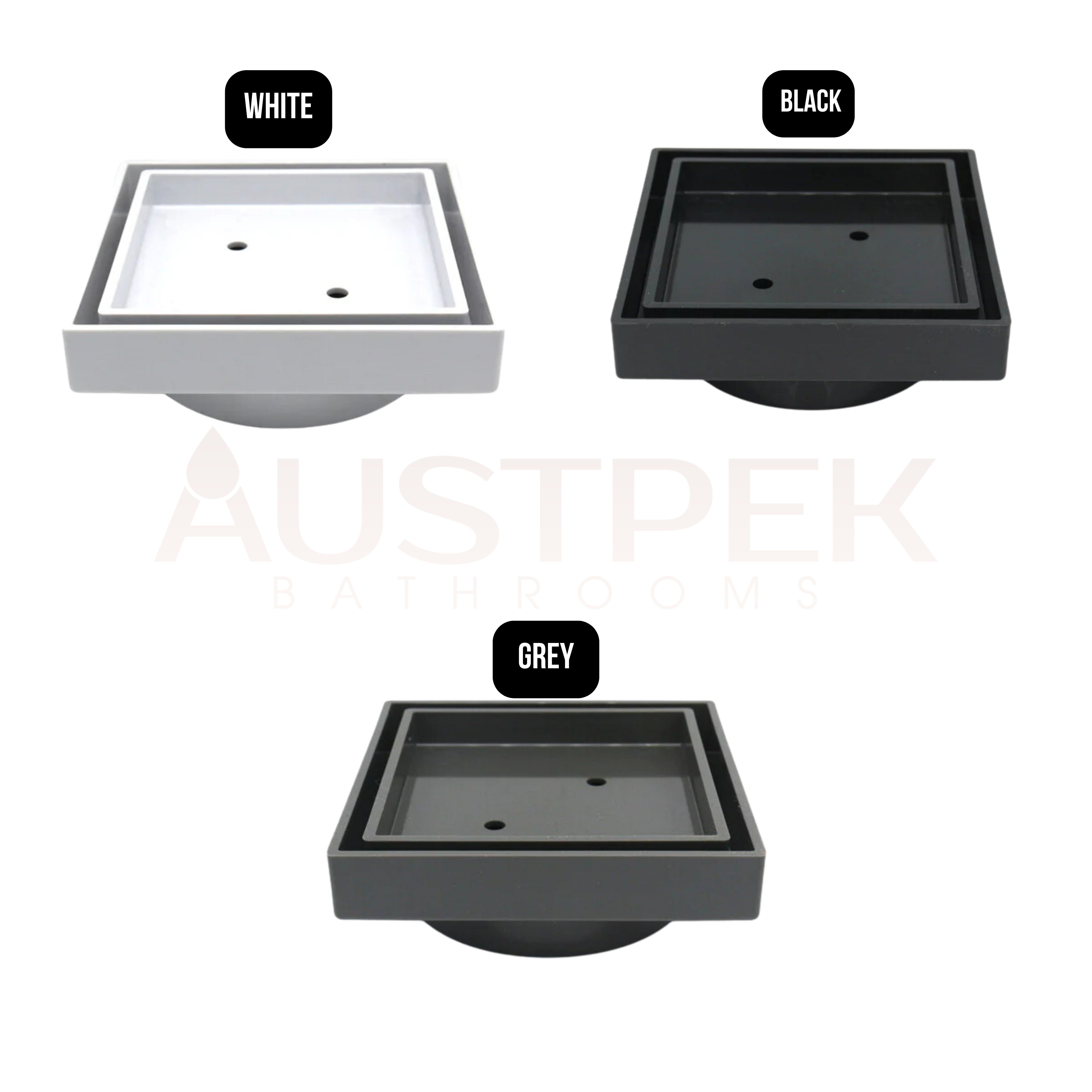 GRATES2GO UPVC TILE INSERT POINT DRAIN GREY 117MM