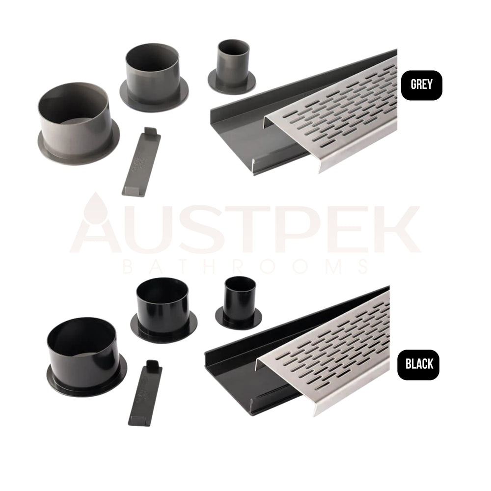 GRATES2GO UPVC BRICK PATTERN MODULAR KIT BLACK 100MM