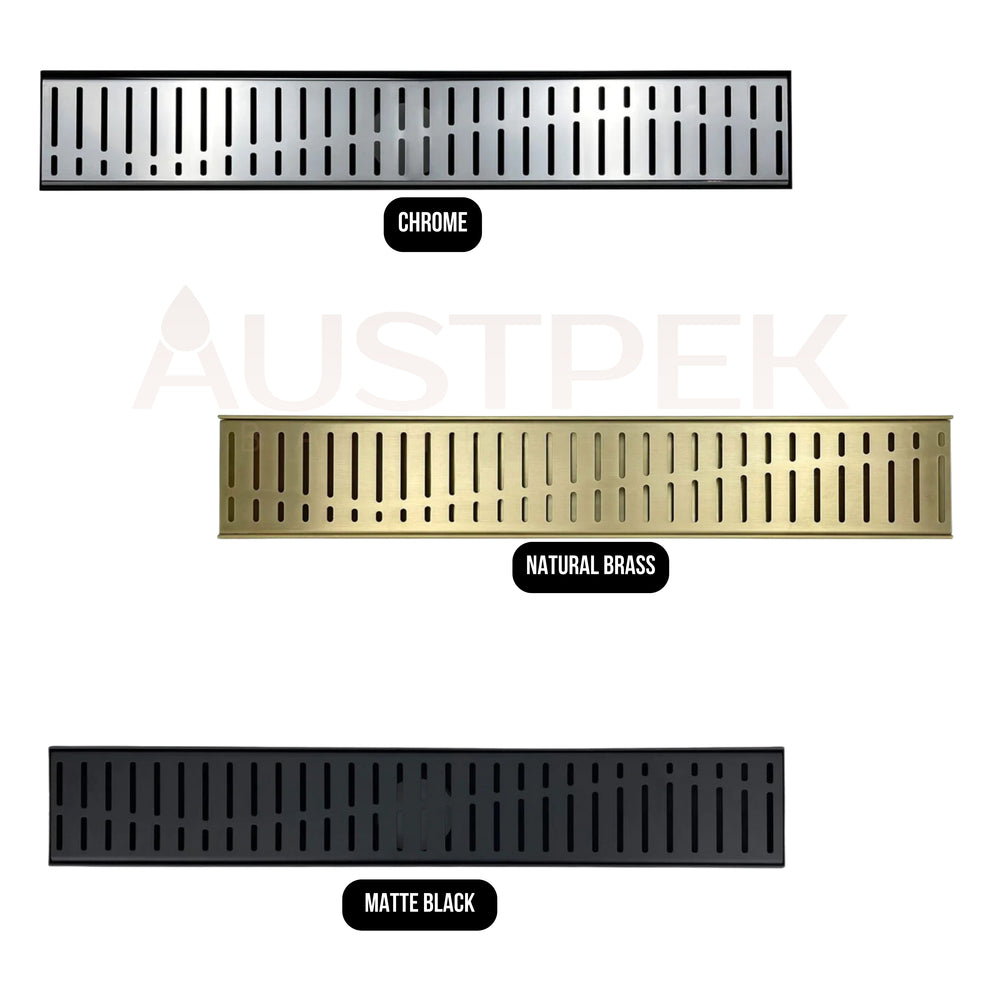 GRATES2GO NATURAL BRASS FLOW PATTERN DRAIN 100MM X 1000MM (CUSTOM SIZES AVAILABLE)