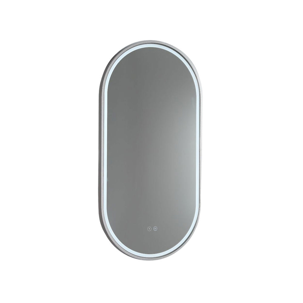 REMER GATSBY OVAL FRAMED LED MIRROR WITH DEMISTER CUSTOM COLOURS 450X900MM