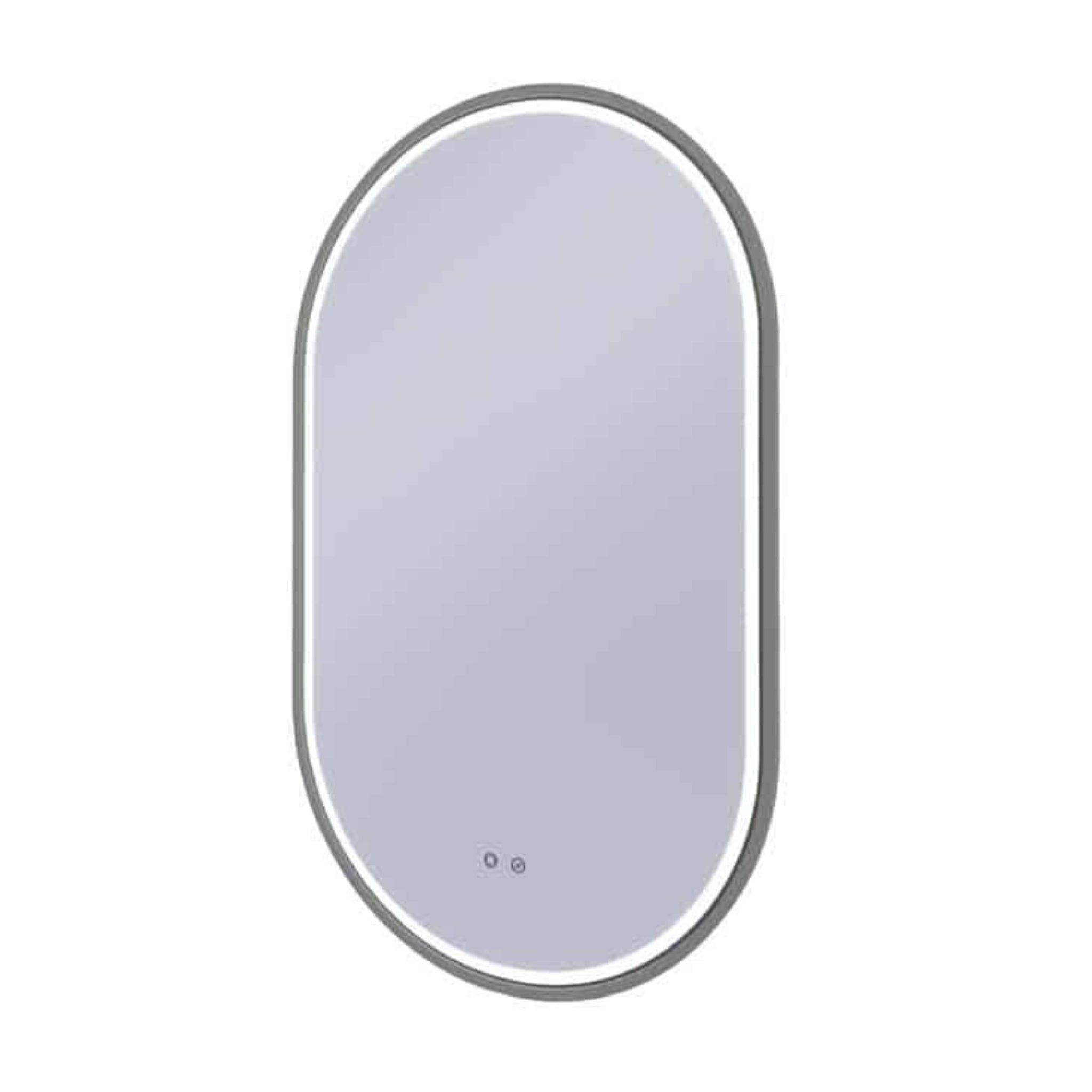 REMER GATSBY OVAL FRAMED LED MIRROR WITH DEMISTER CUSTOM COLOURS 600X1000MM