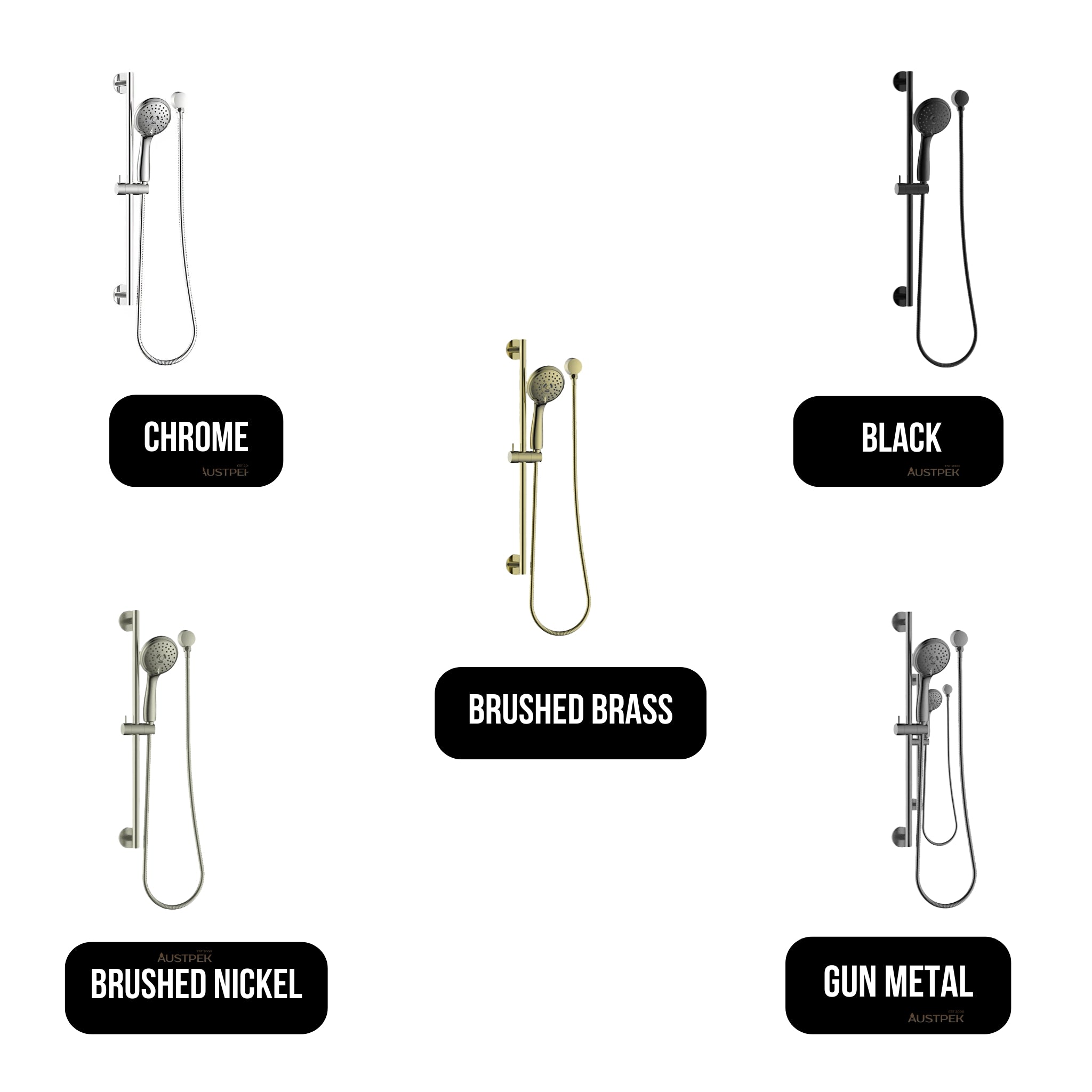 GARETH ASHTON 3-FUNCTION ROUND SHOWER ON RAIL CHROME