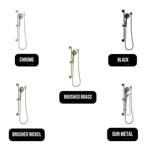 GARETH ASHTON 3-FUNCTION ROUND SHOWER ON RAIL CHROME