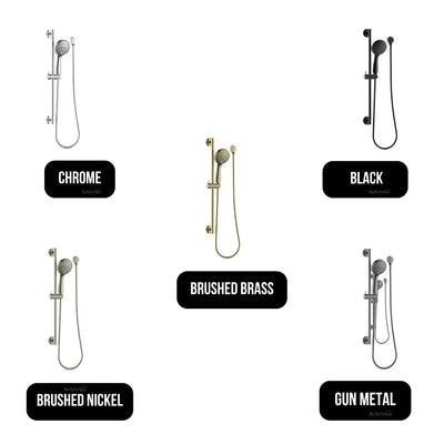 GARETH ASHTON 3-FUNCTION ROUND SHOWER ON RAIL CHROME