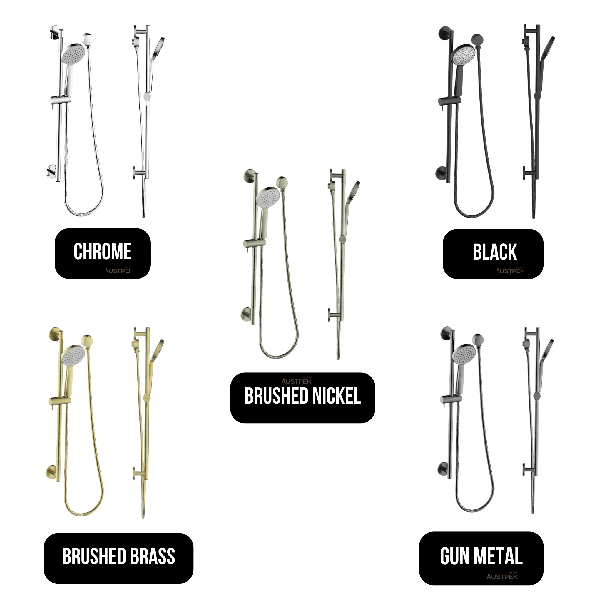 GARETH ASHTON SHOWER ON RAIL 660MM BRUSHED BRASS
