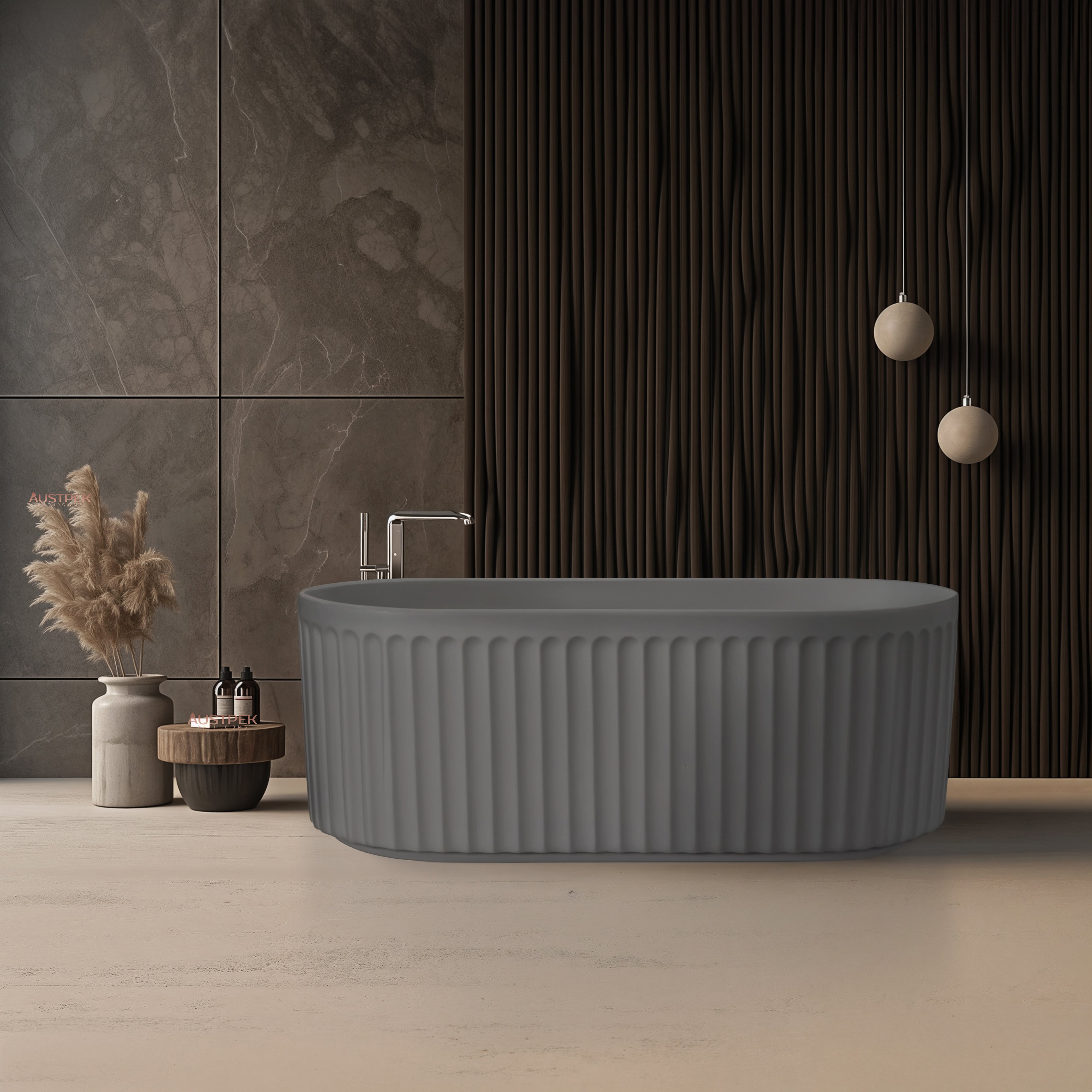 LINSOL GEORG FREESTANDING BATHTUB GREY BLUE (AVAILABLE IN 1500MM AND 1700MM)